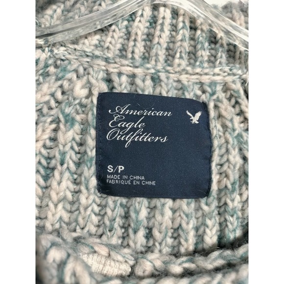 American Eagle knitted wool, alpaca, mohair blend front sweater woman small - Picture 2 of 8